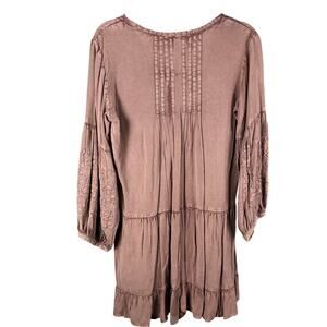 NWT Anthropologie Pink Paisley Embroidered Floral Appliqué Raglan Top M